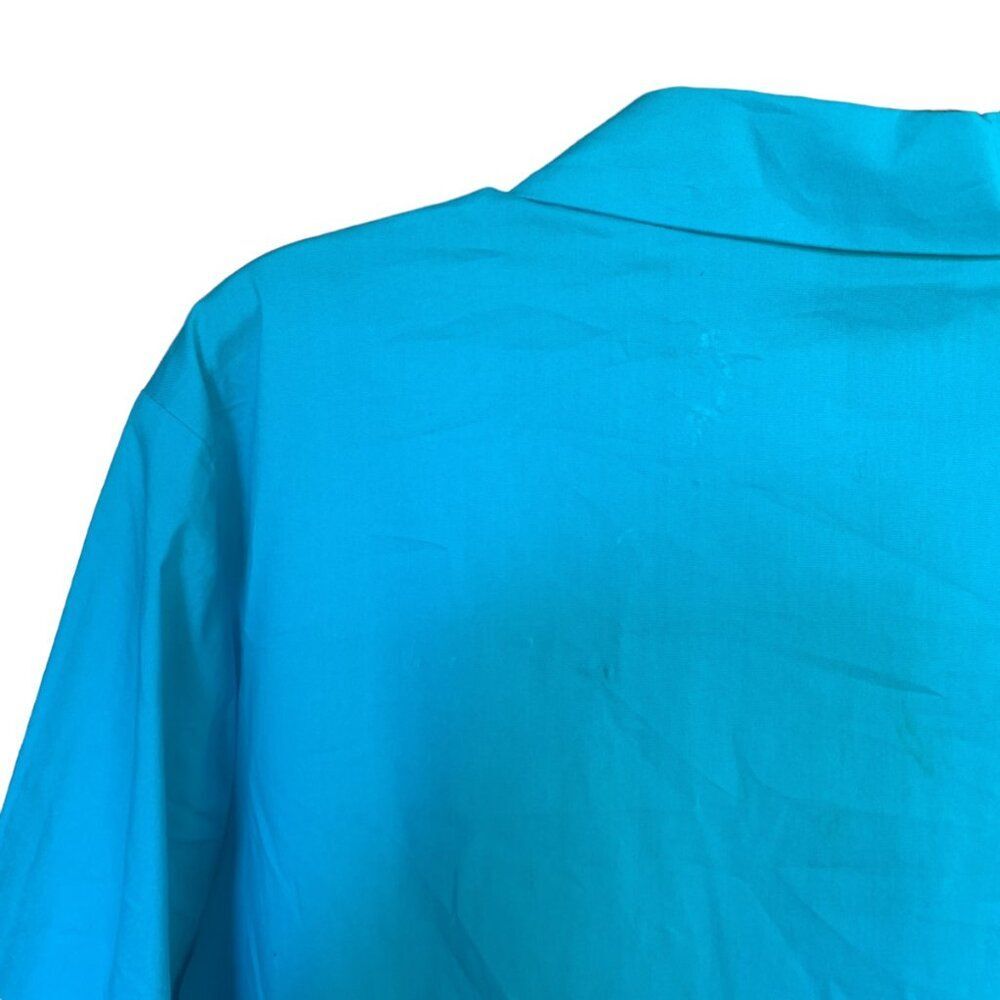 Worthington Blue Collared Spandex Stretch Button Down Shirt 3/4 Sleeve Sz 3X - Picture 9 of 13